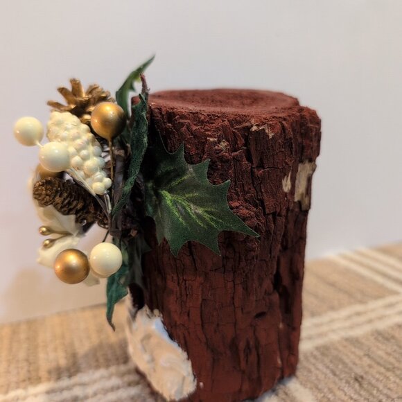 Handmade Wooden Tree Branch Santa Decoration Hand Painted - Picture 3 of 5